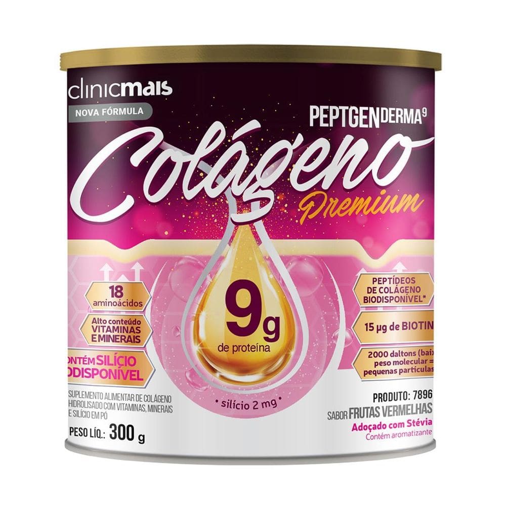 Colágeno Peptgenderma Clinicmais 300G Frutas Vermelhas
