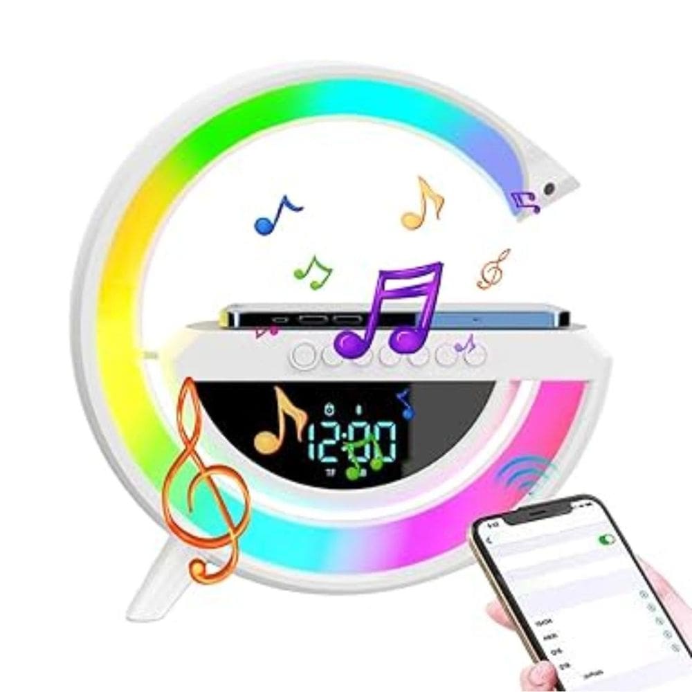 Luminária G Speaker Carregador Indução Som Superior