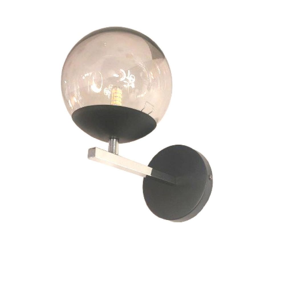 Arandela Moderna Jabuticaba Preto E Cromado Arevo Iluminação