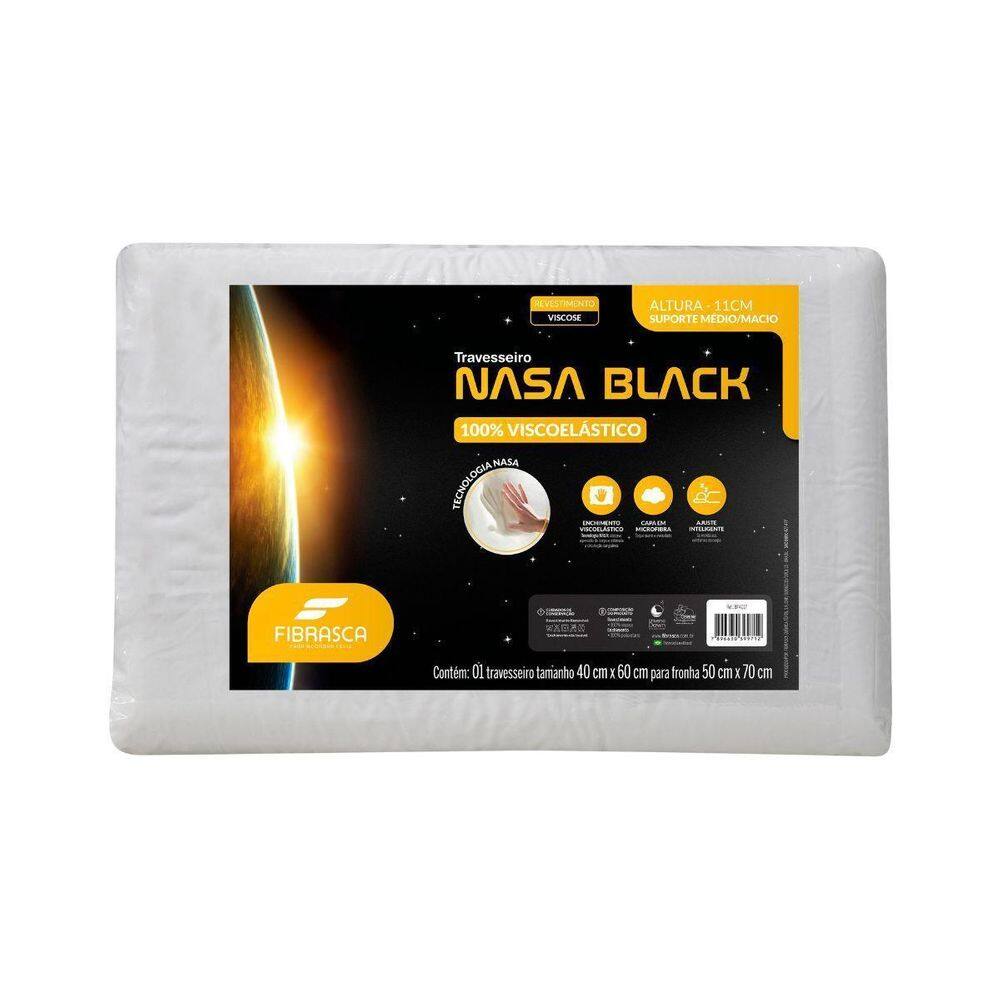 Travesseiro Nasa Black Luna Viscoelástico Fibrasca Branco