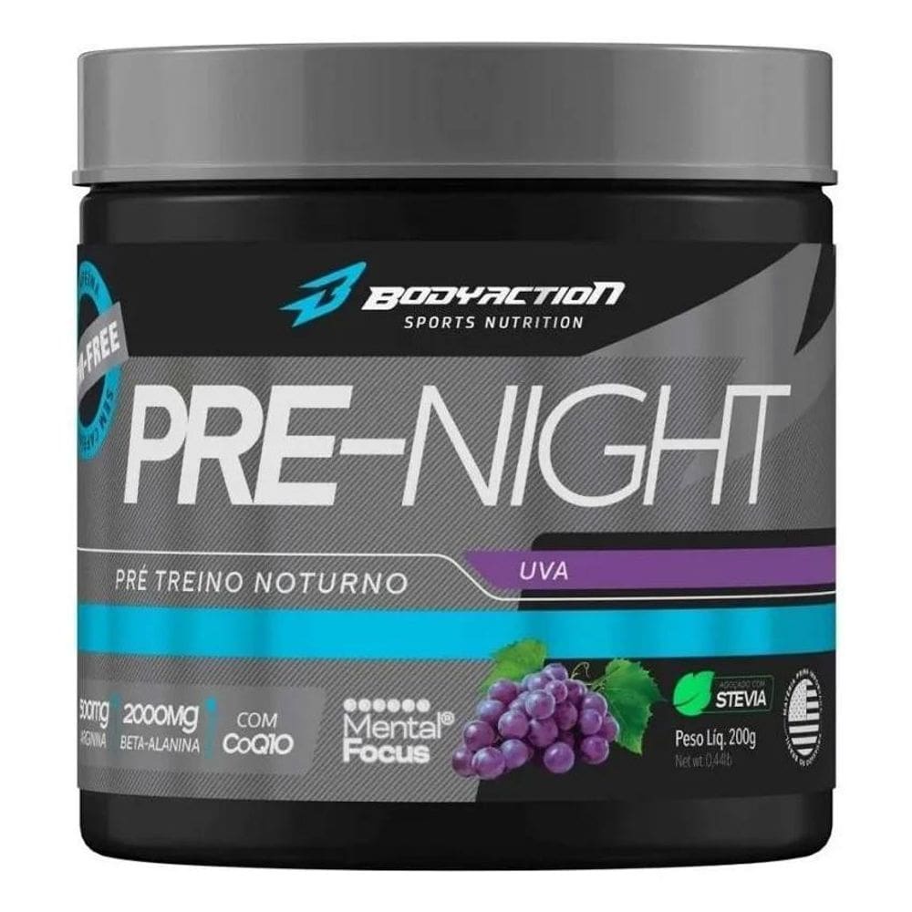 2X Suplemento Alimentar Pré Treino Bodyaction Pre-Night 200G