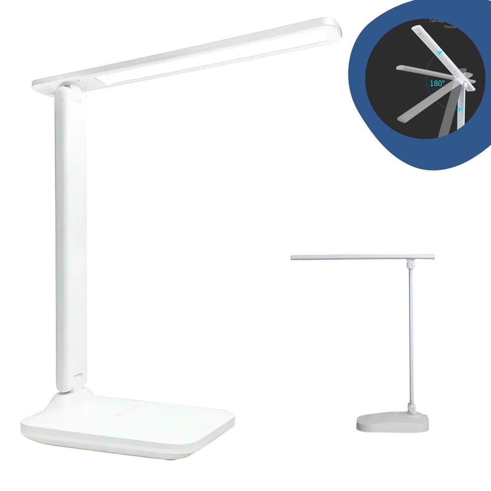 Luminária Abajur Articulada Luz Fria Usb Recarregável Estudo