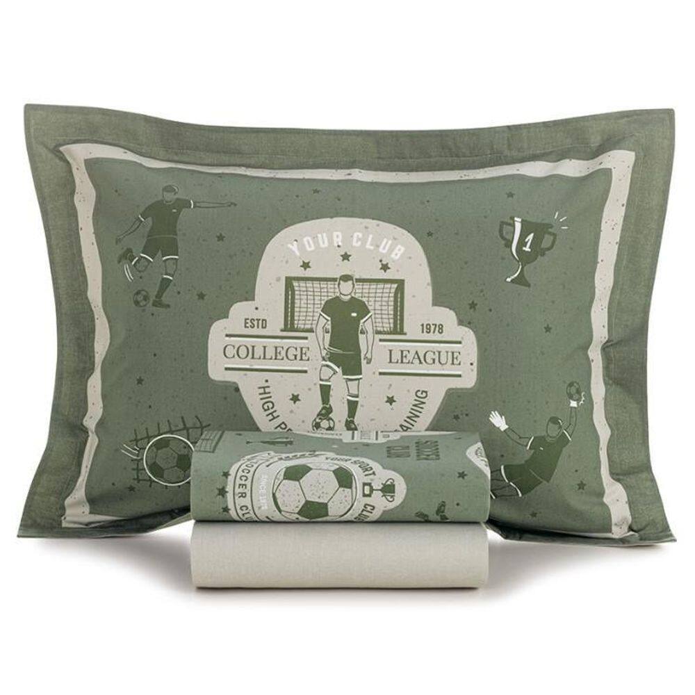 Jogo De Cama Solteiro Infantil Futebol 200 Fios Karsten