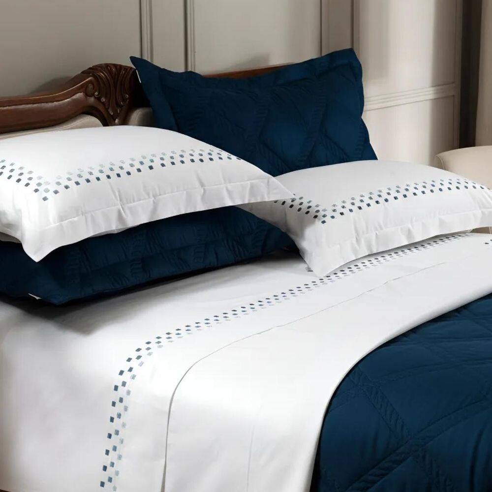 Jogo De Cama Casal Queen Miami 250 Fio Egípcio Super Macio