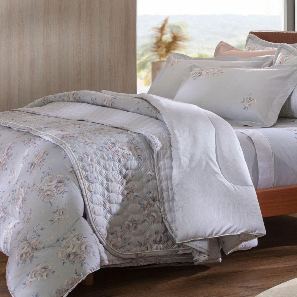 Edredom King 300 Fios Lazio Kacyumara Virginy Acetinado