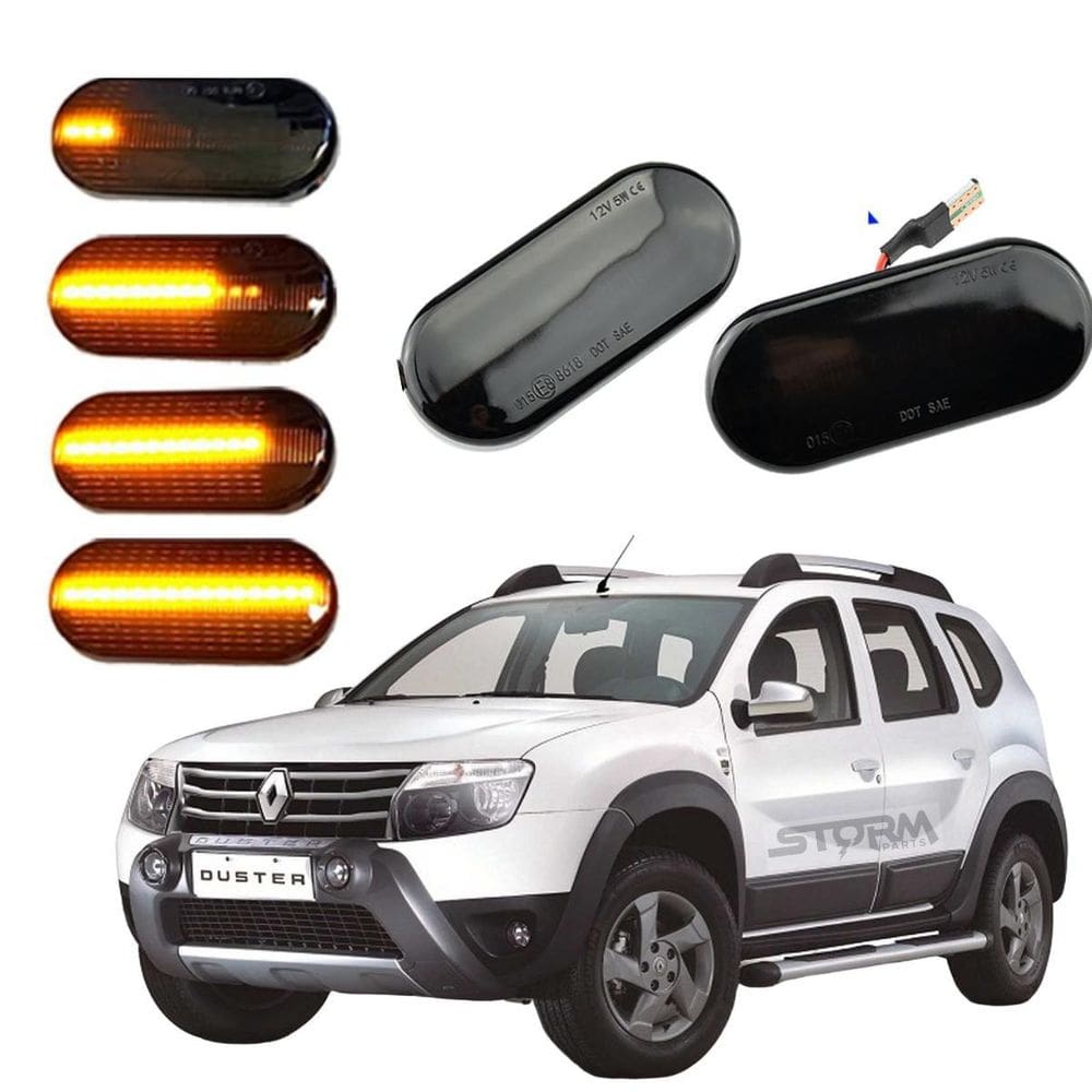 Par De Pisca Dinâmico Led Seta Sequencial Renault Duster Suv