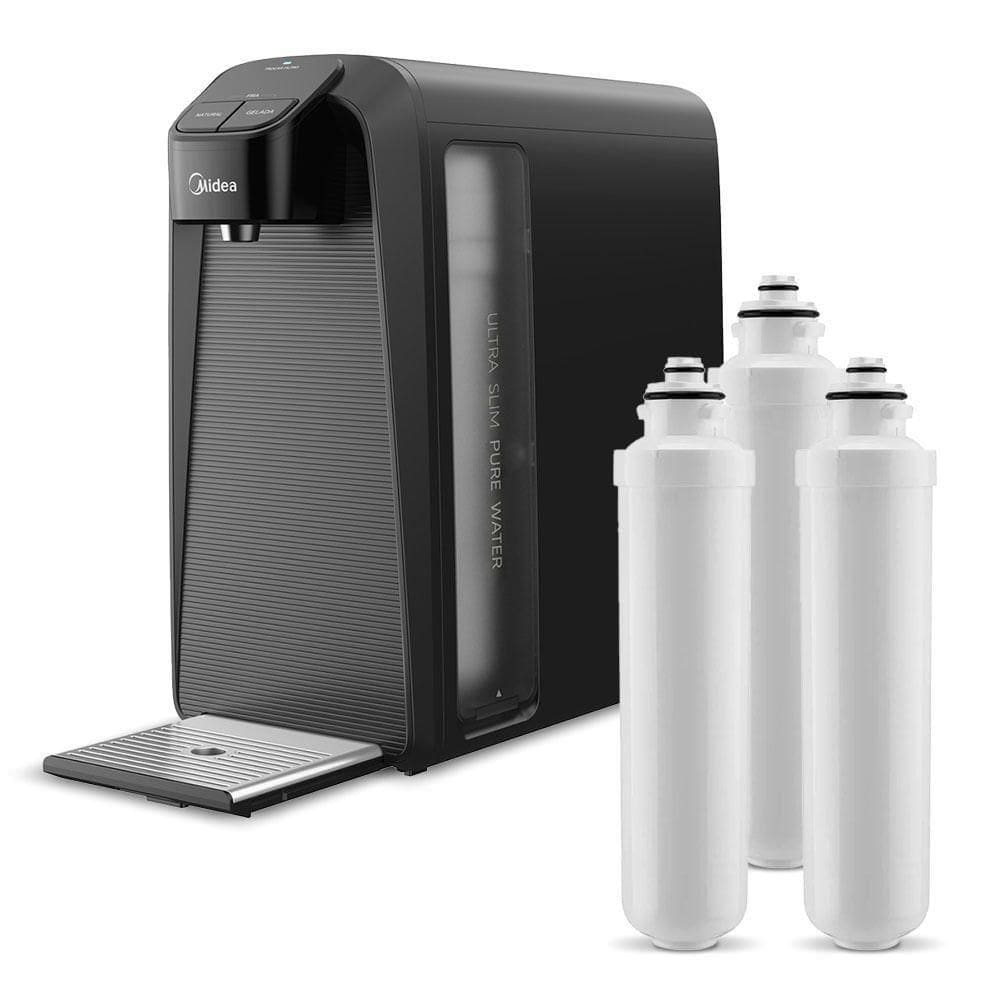 Kit Purificador De Água Slimpure Cinza + 3 Filtros Refis Midea JDD2580TG.FPBTNB3X Bivolt