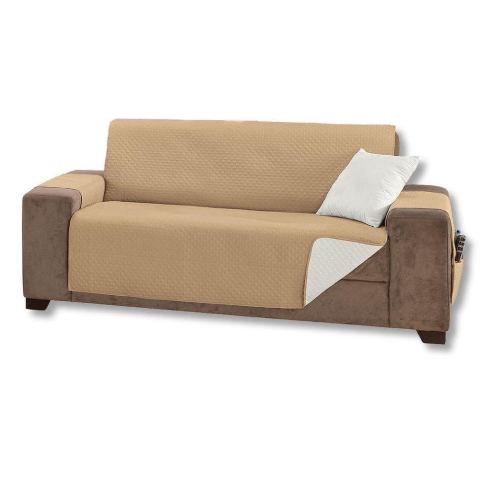 Capa Protetora De Sofá King 3 Lugares Impermeável Dupla Face