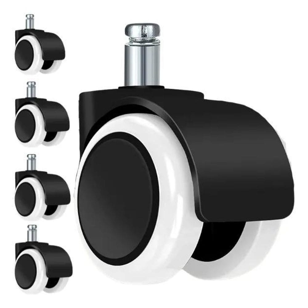 2X Rodizios Rodas Para Cadeira Kit Com 5 De Silicone Pu