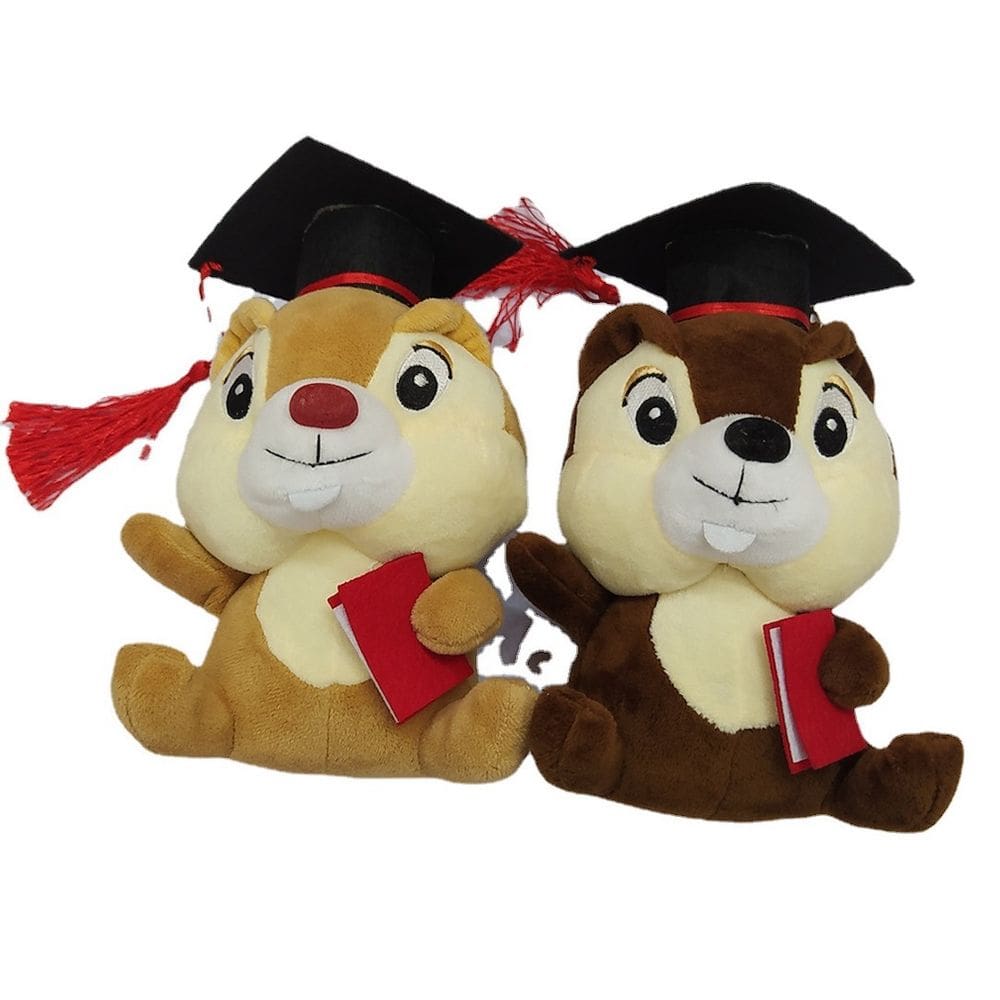 Boneca de pelúcia, hamster, 13 cm de altura com chapéu de médico, 2 unidades/conjunto