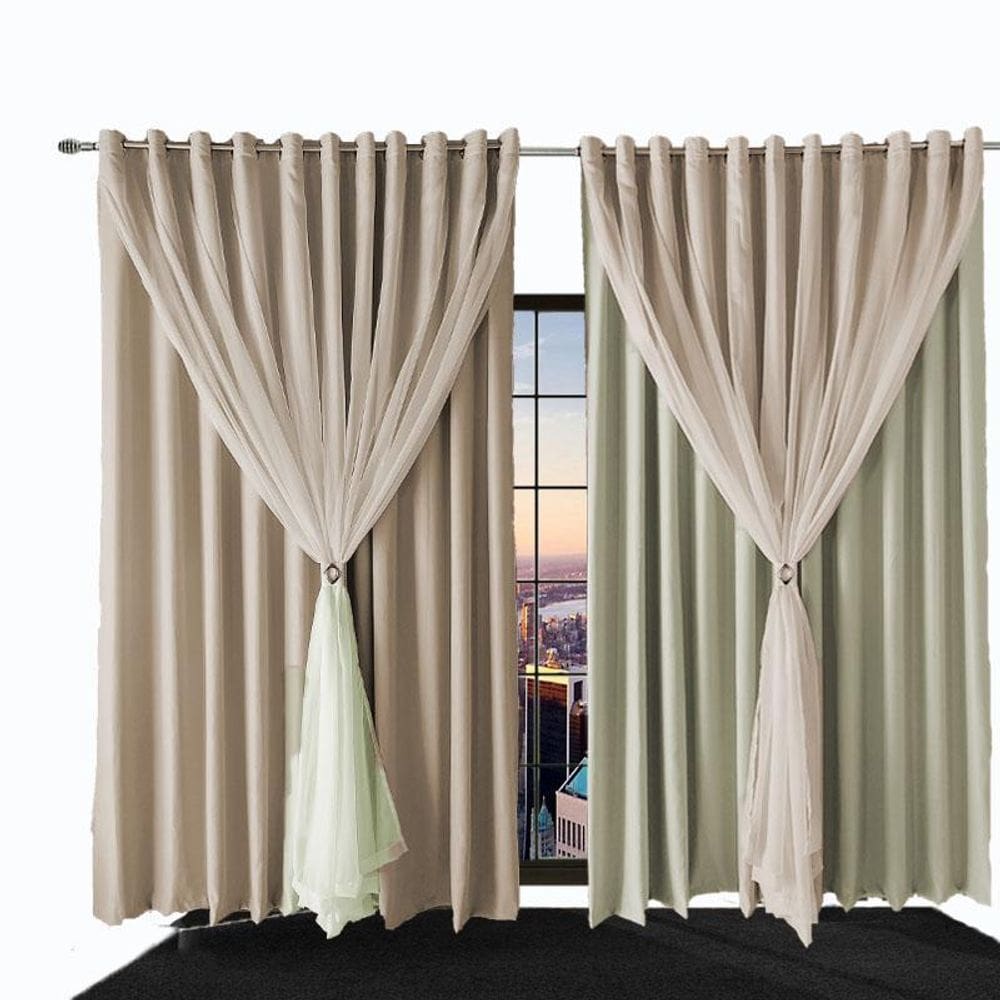 Cortina Blackout Bia Corta Luz 5,60 X 2,90 Quarto Palha