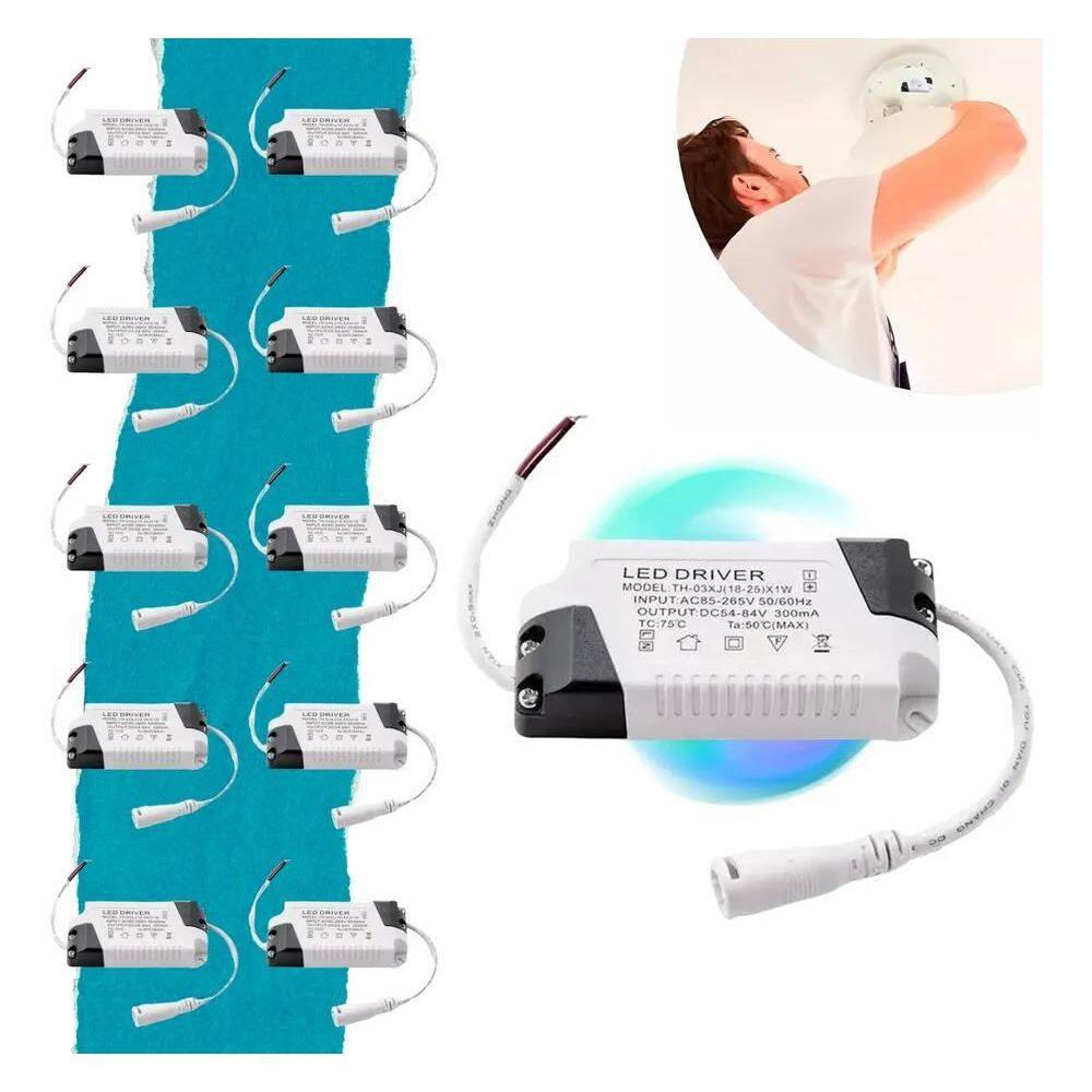 2X Kit 10 Driver Para Led Reator Fonte Plafon 18W A 24W Bivo