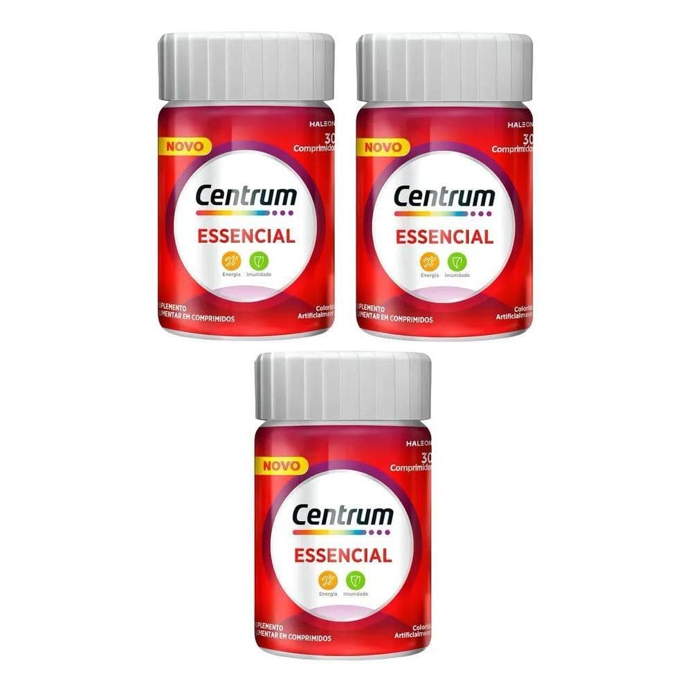 2X Kit 3 Un. Polivitaminico Centrum Essencial 30 Comprimidos
