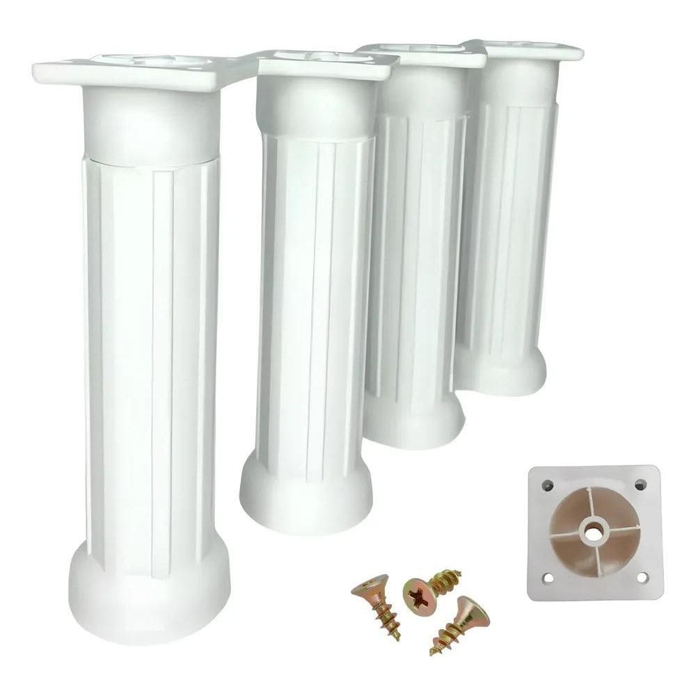 2X 4 Pés Branco Regulável Móveis Armário Redondo 17 A 24Cm B