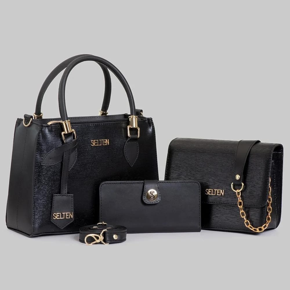 2X Bolsa Pequena Com Bolsa Média Mais Carteira Kit 3 Peças C