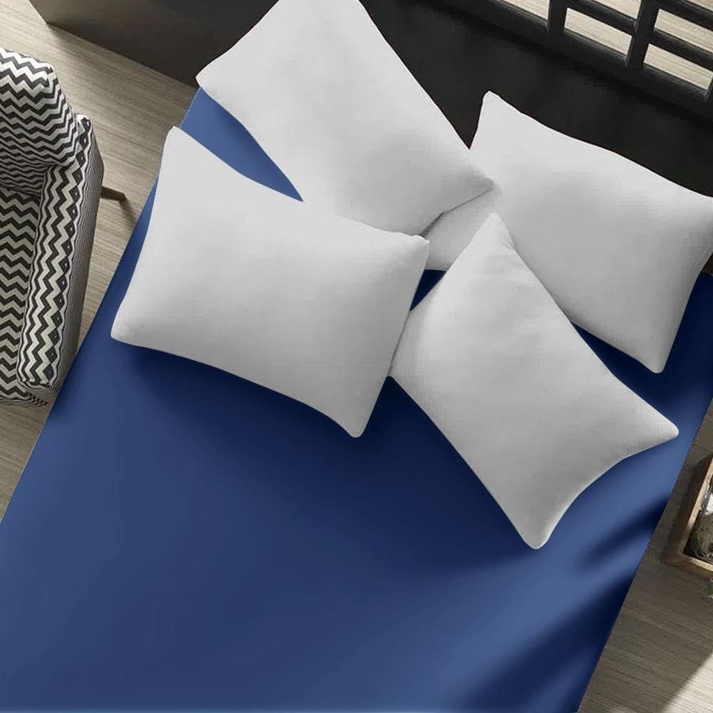 Lençol Em Malha Queen Elástico Doce Vida Portallar Azul