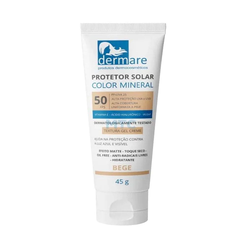 protetor Solar 50 FPS Mineral Bege Médio - Dermare