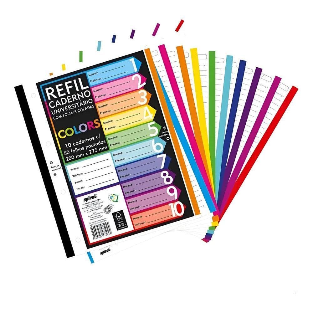 Folhas Fichário A4 500 Folhas Spiral