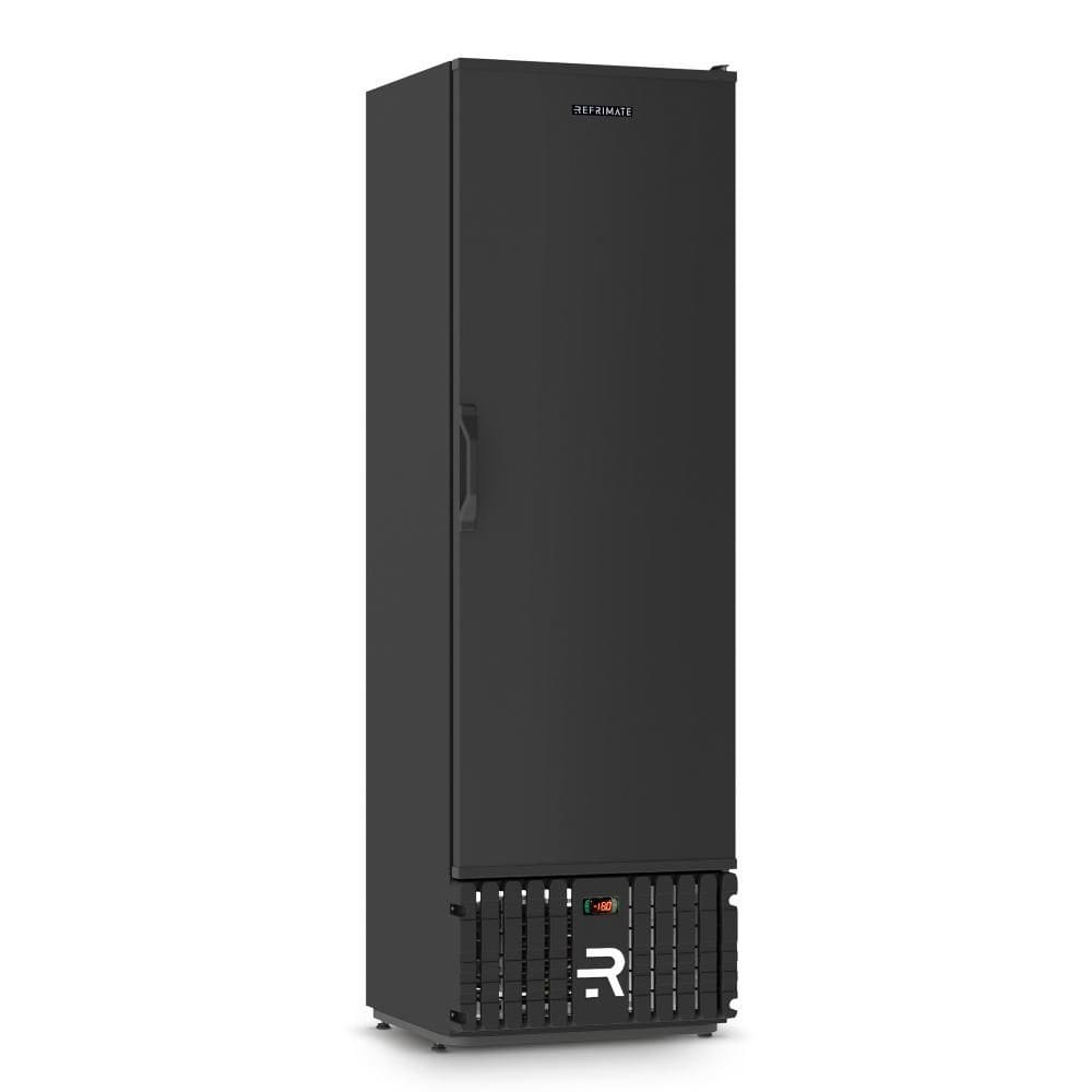 Expositor Vertical Congelados Refrimate 400 Litros Porta Sólida Preto e Branco 220V VCCO400PSAF