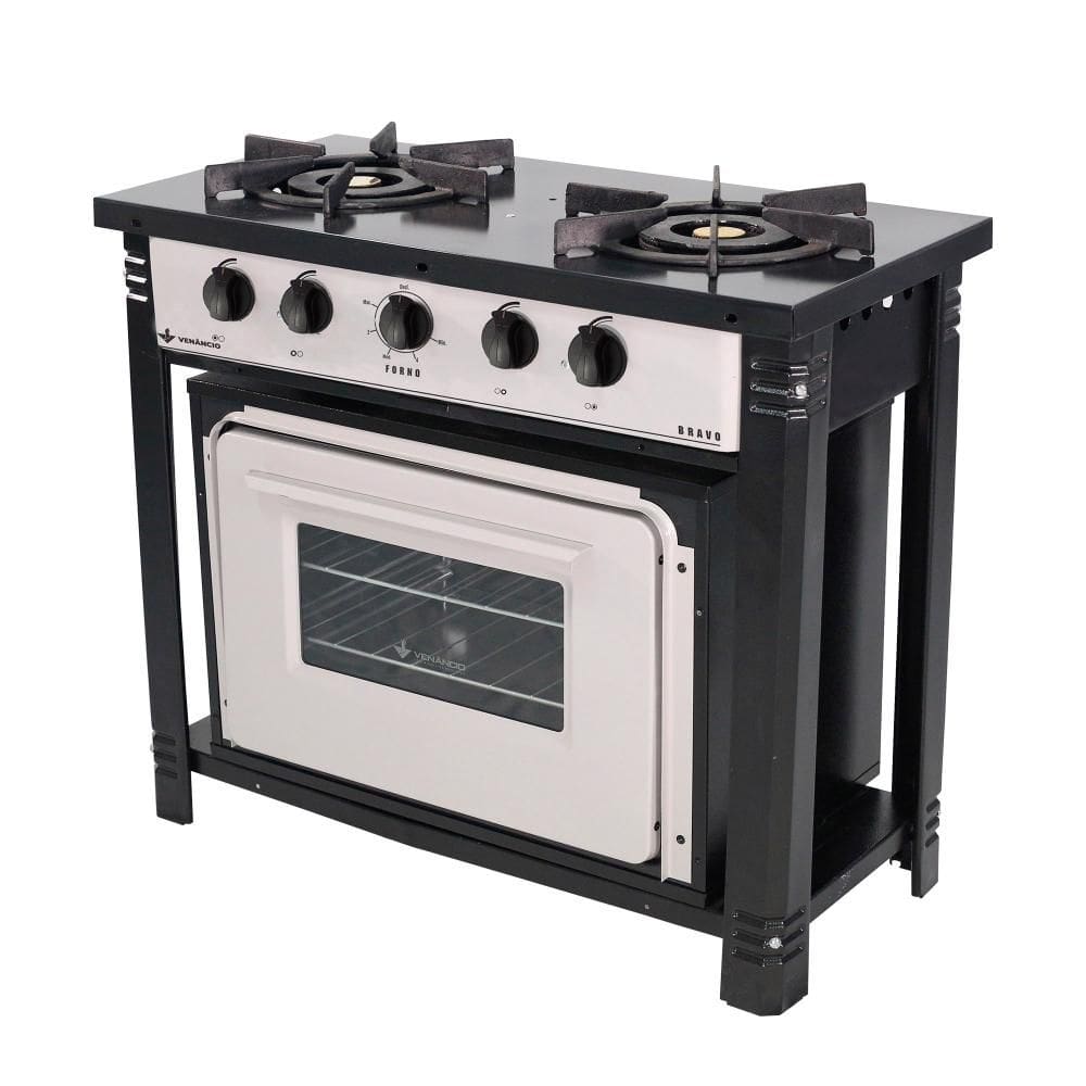 Fogão Profissional 2 Bocas Venâncio Linha Bravo com Forno Br2bf