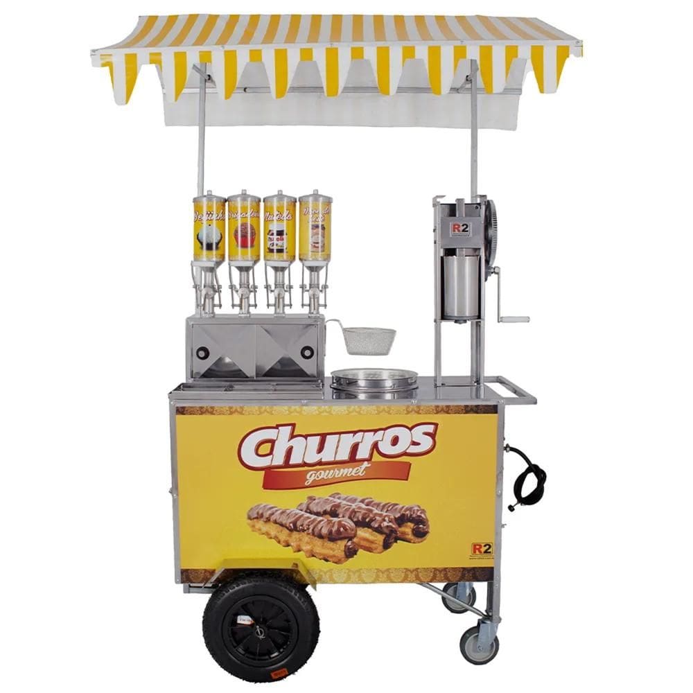 Carrinho de Churros Gourmet R2 4 Doceiras e Masseira com Resistência 220V R0078-2