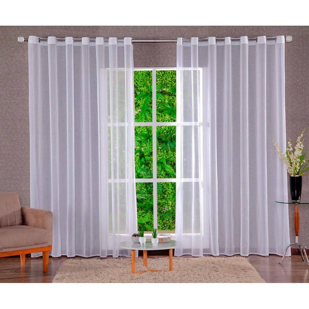 Cortina Transparente Voal Voil Liso 2,80X2,50 Sala E Quarto