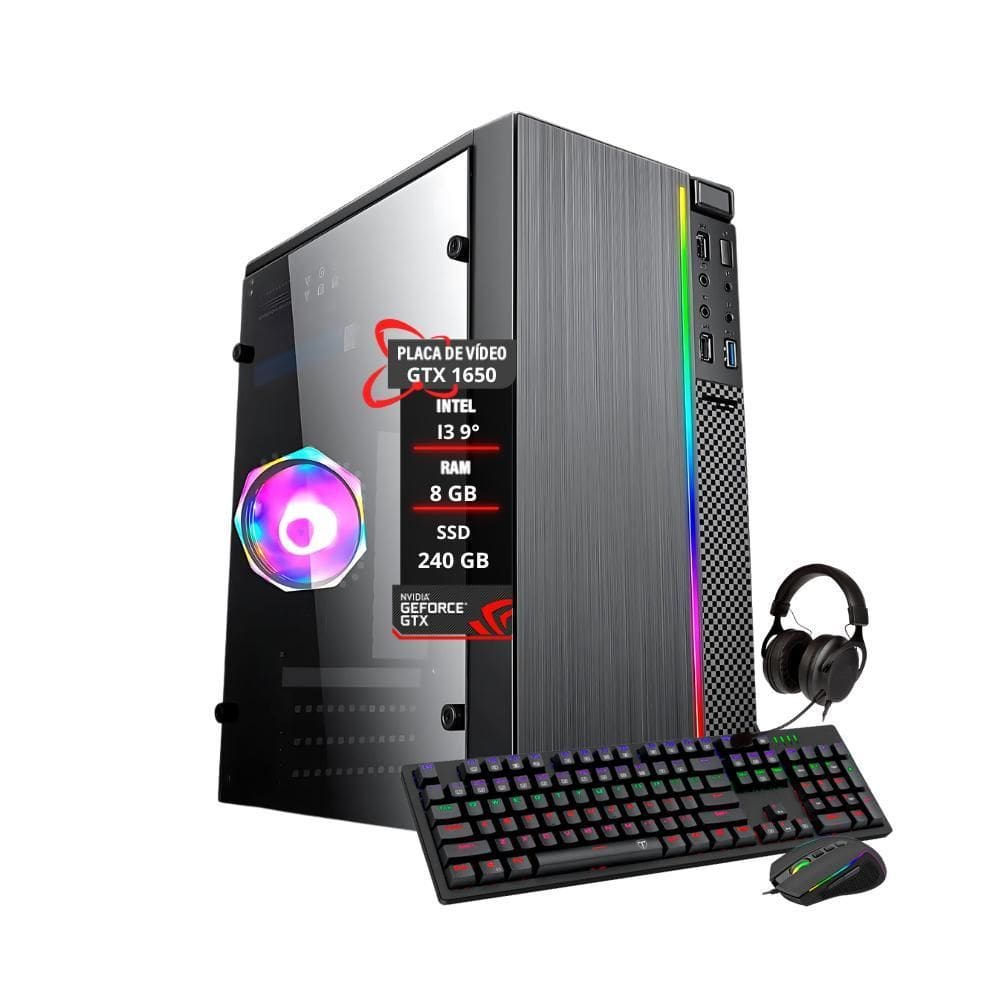 Pc Gamer Intel Core I3 9 Memória Ram 8Gb Ssd 240Gb Gtx 1650