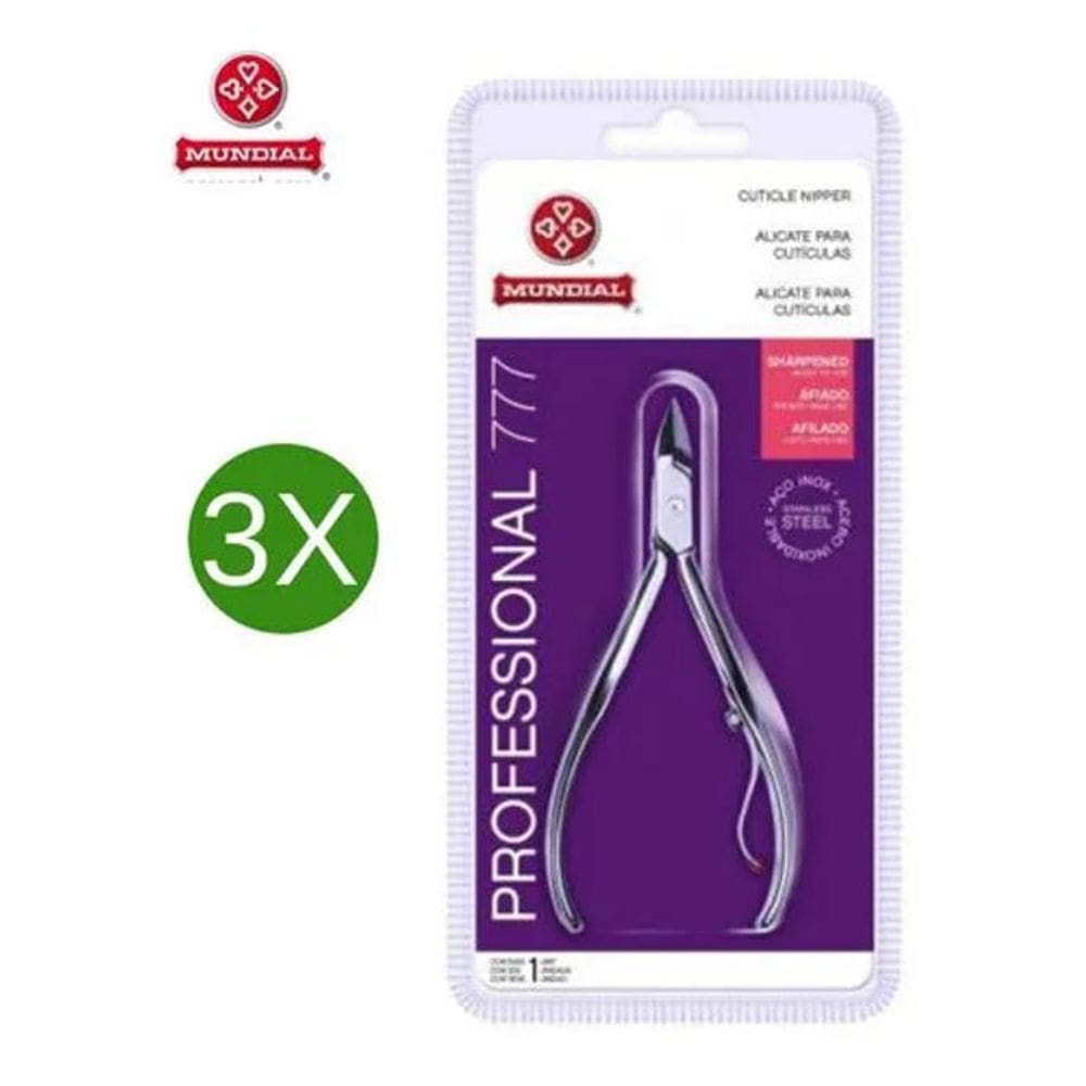2X Kit 3 Alicates De Cutícula Mundial 777 Inox