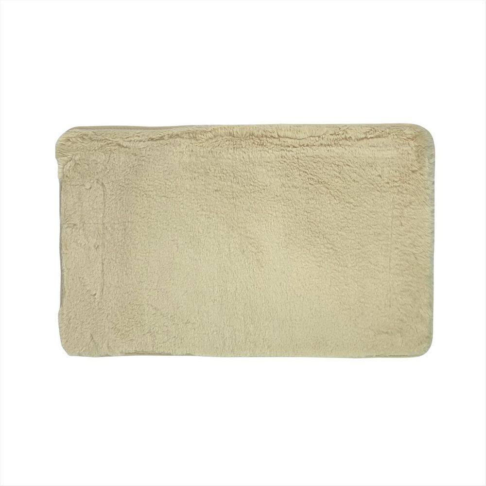 Tapete Peludinho Cor Marfim Antiderrapante Box Absorvente