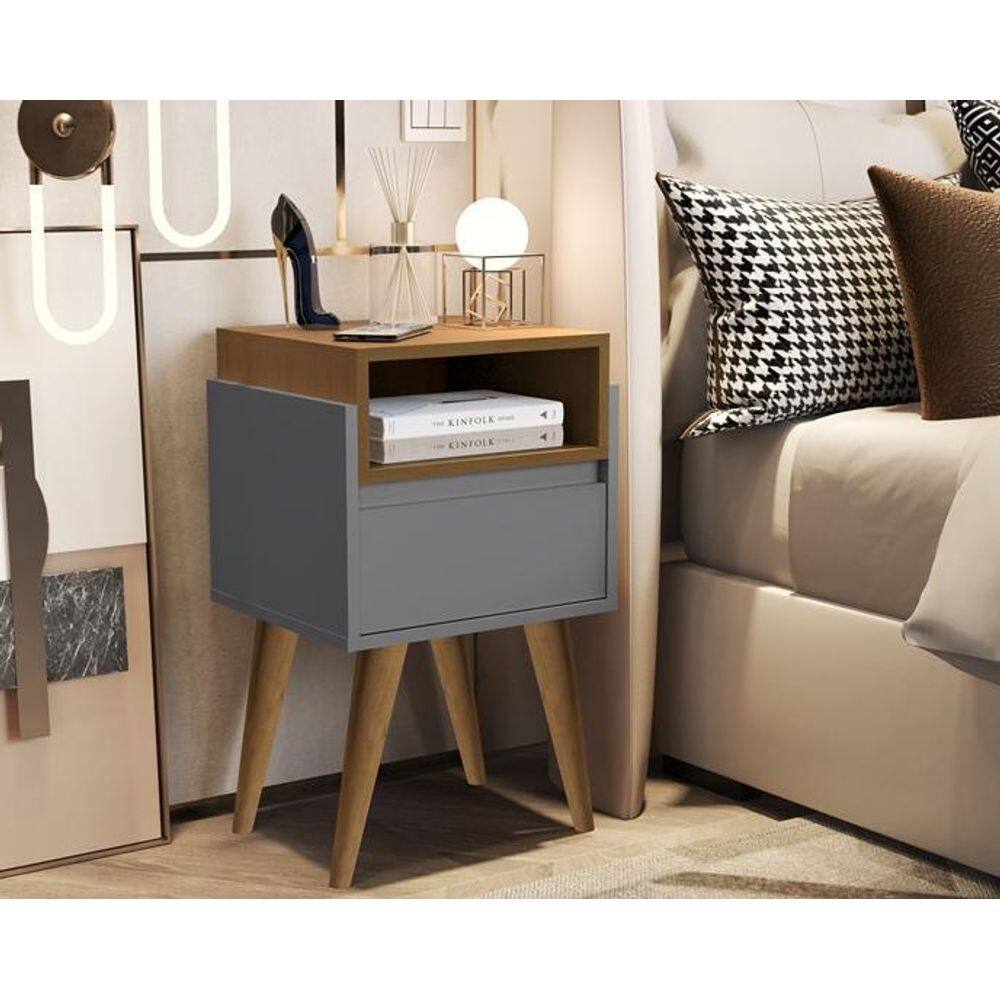 Mesa Cabeceira Pés Palito Evora Onix / Nature Comprar Moveis