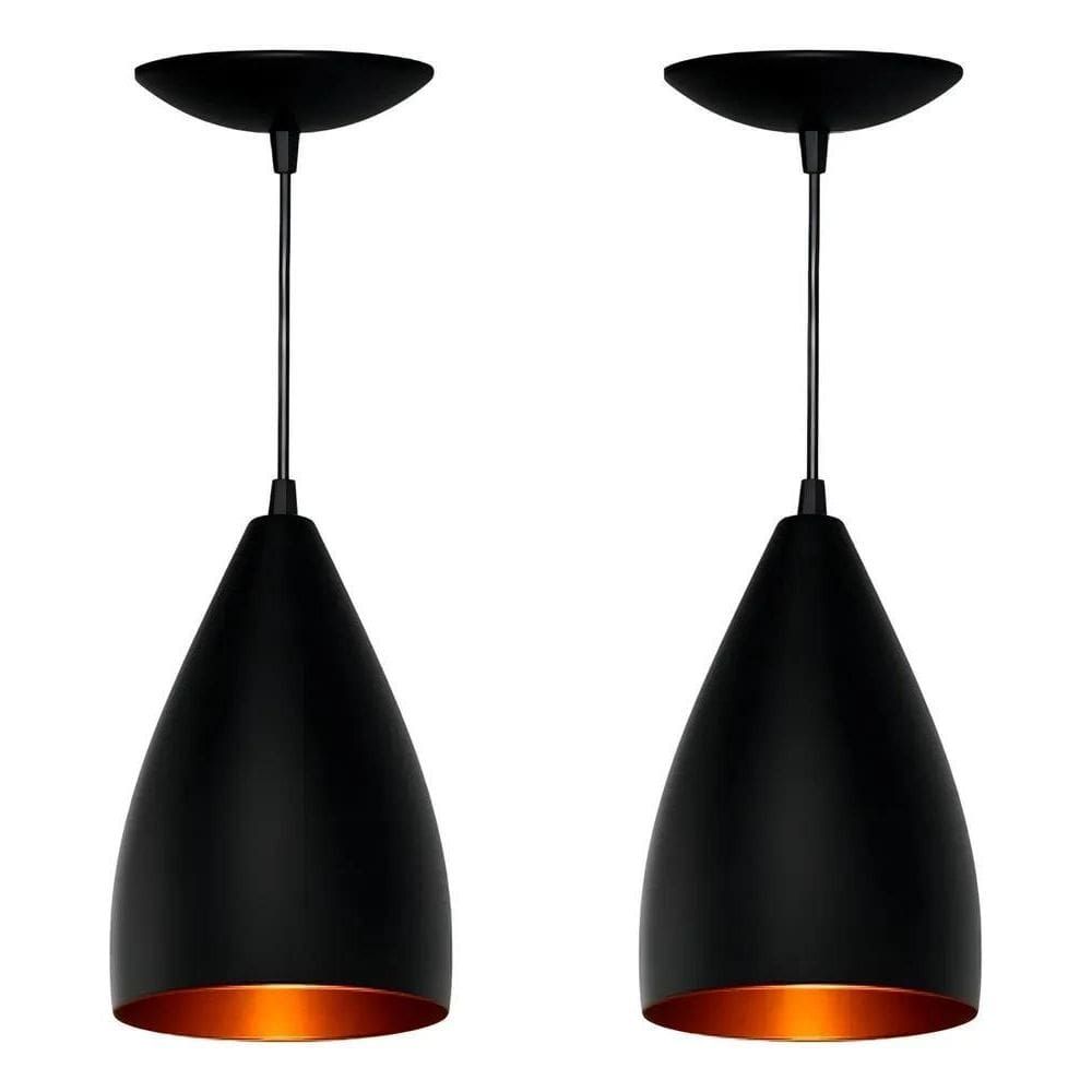 2X Kit 02 Pendentes De Teto Vegas Luminária Lustre Alumínio