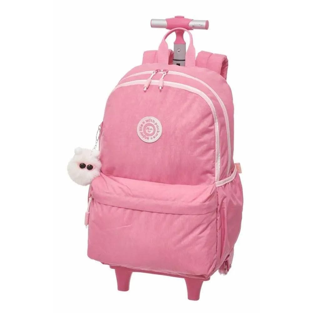 Mochila Pacific Com Carrinho Tubo Pack Me Life Rosa