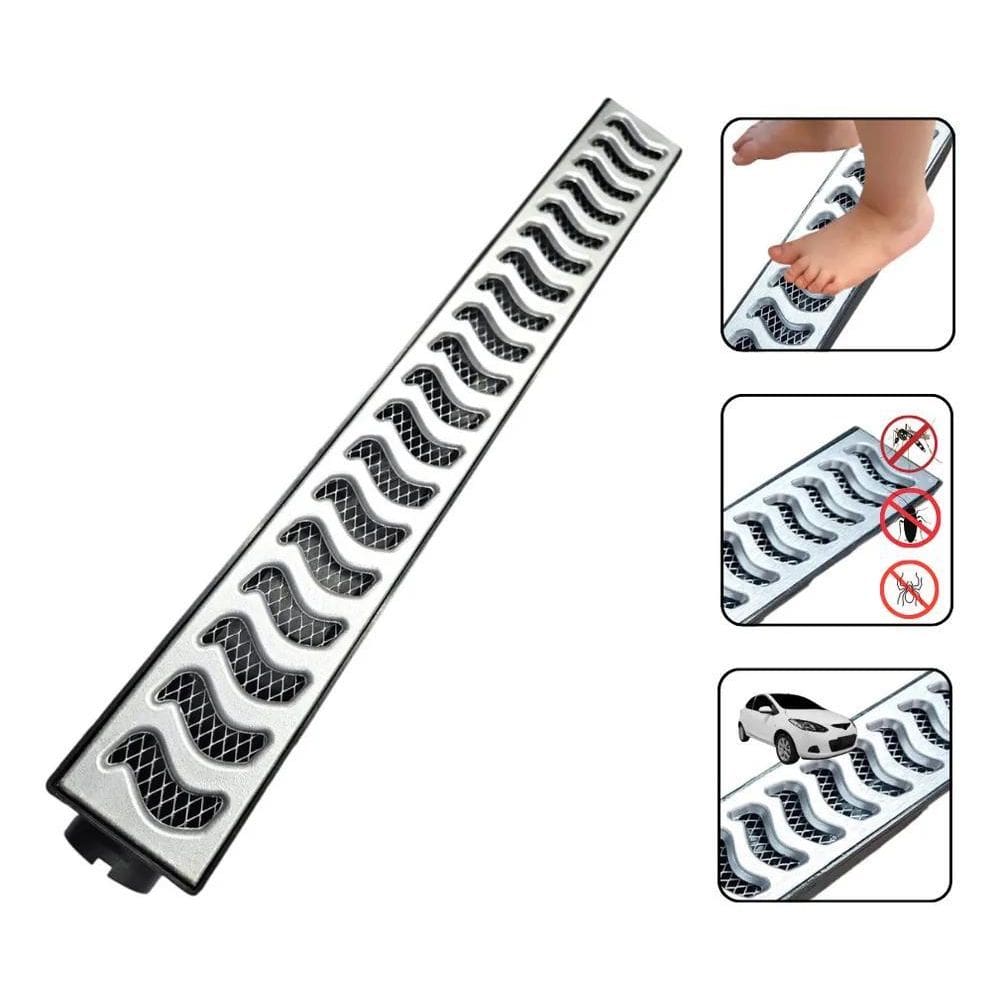 2X Znubi Grelhas Ralo Linear 6X50Cm Continuo Sifonado Anti I