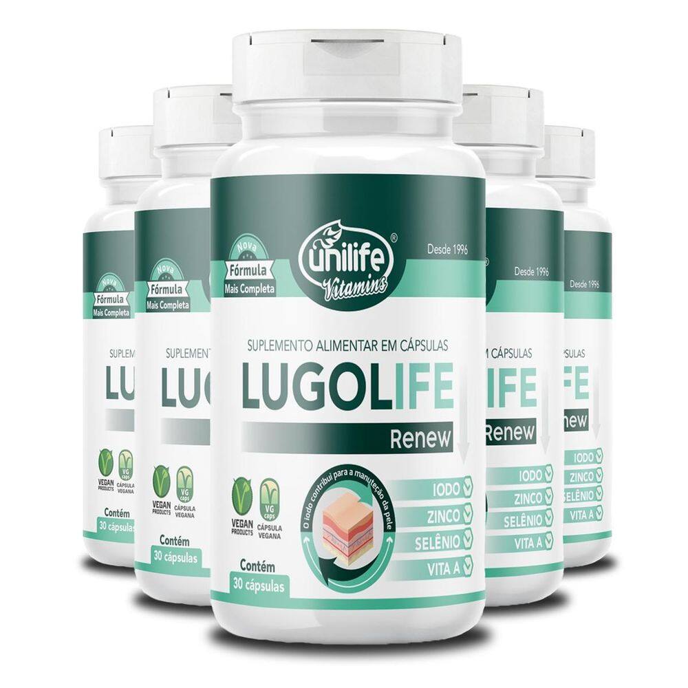 Kit 5 Lugolife Renew Unilife 30 Cápsulas