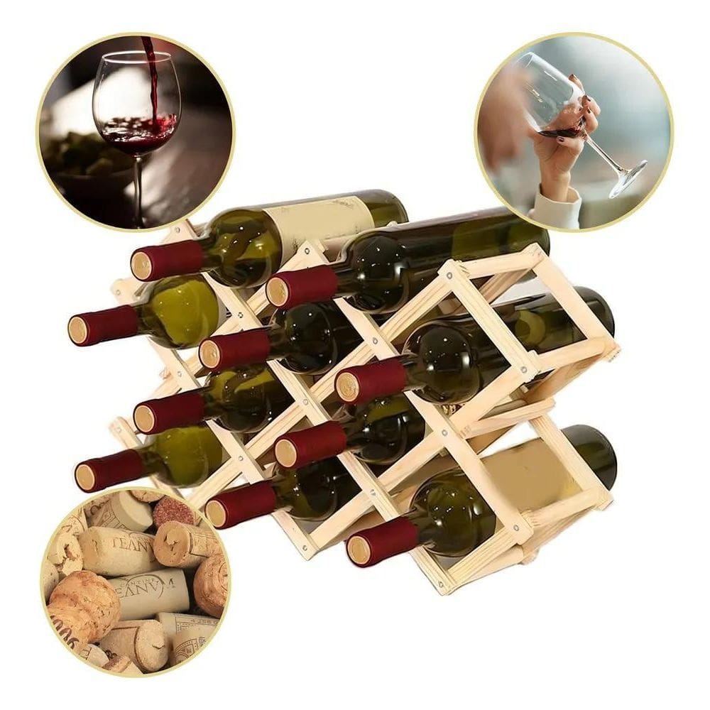 2X Adega Para Vinhos Retrátil Suporte Para 8 Garrafas Made