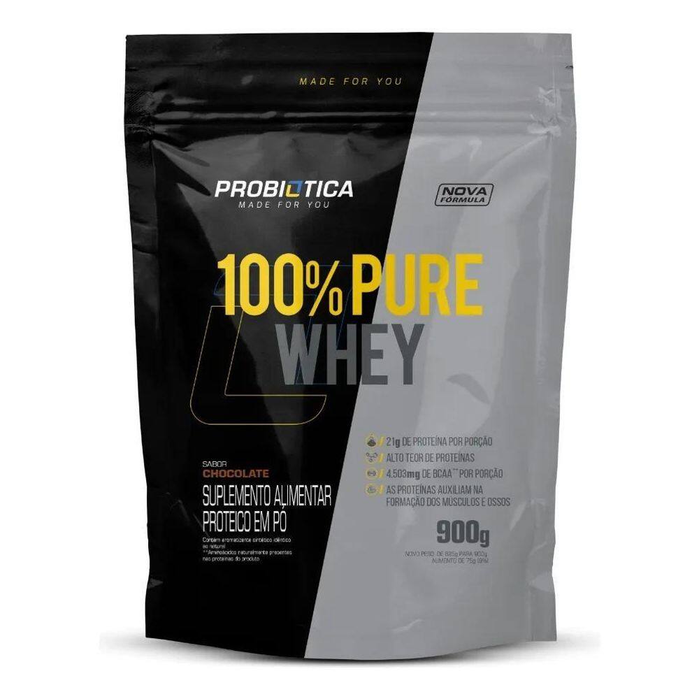 2X 100% Pure Whey Refil 900G - Probiótica - Whey Concentrado