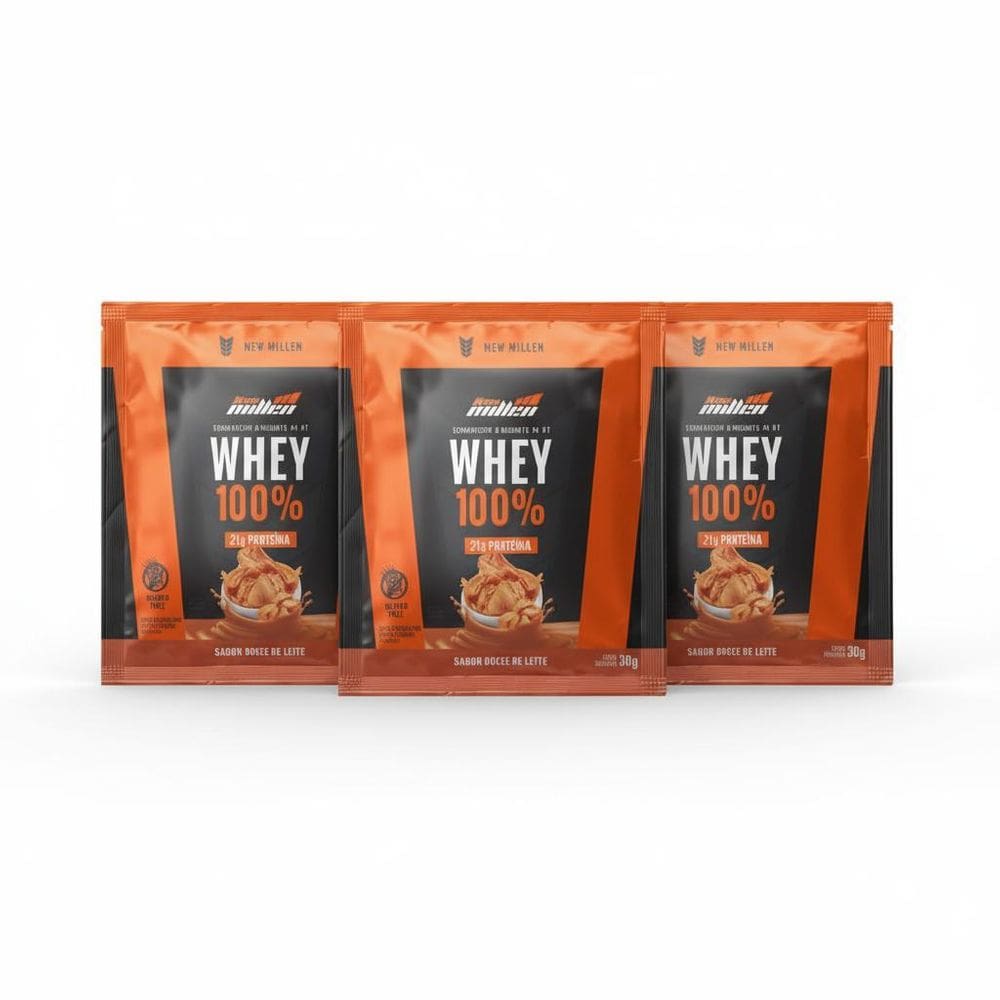 Kit 3 Whey Protein 100% 21G Proteina Dulce De Leche Sache