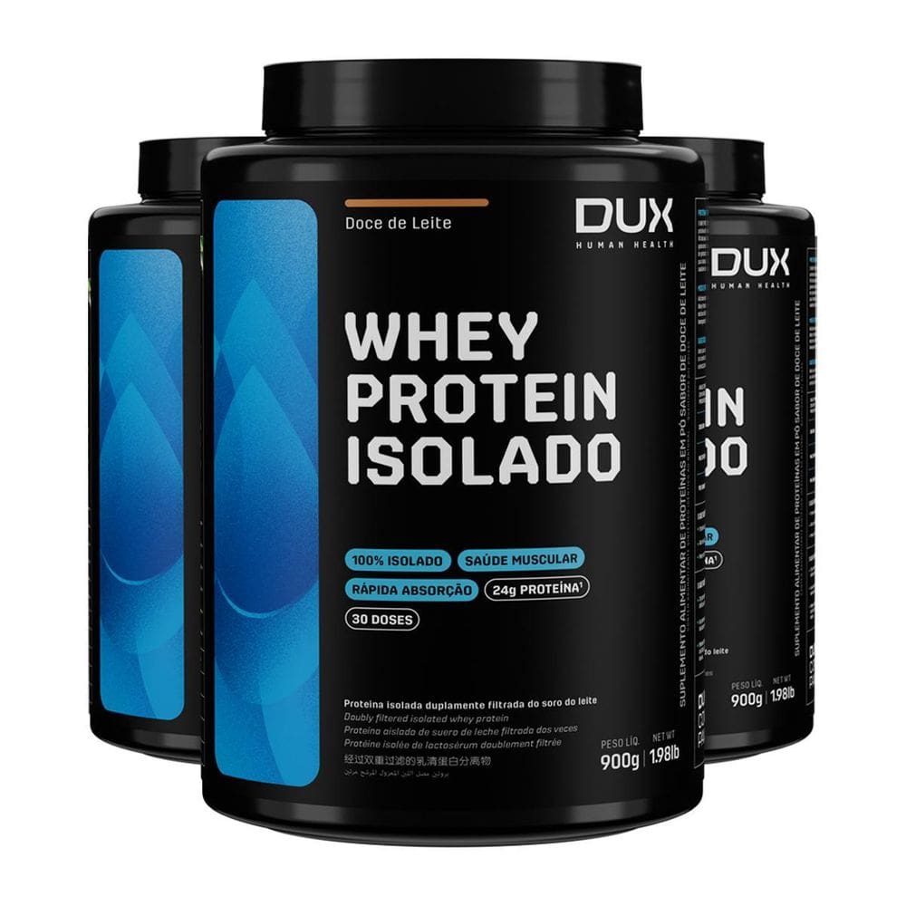 Kit 3 Whey Protein Isolado Dux Doce De Leite 900G