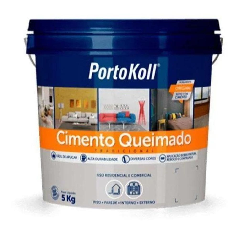 2X Cimento Queimado Portokoll 5Kg Cor Geada