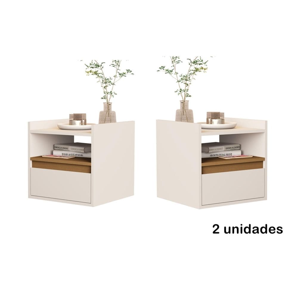 Kit 2 Mesas Cabeceira Suspensa Porta Medina Plus Cores