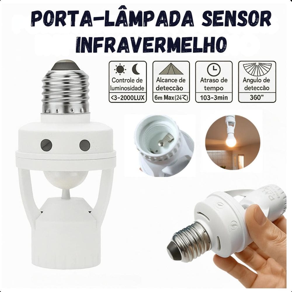 Sensor De Movimento E27 Com Fotocélula
