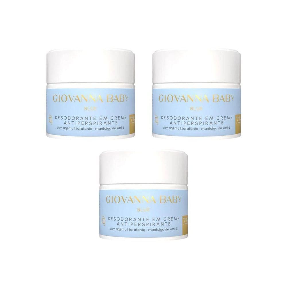 Desodorante Creme Giovanna Baby 55G Blue - Kit Com 3Un