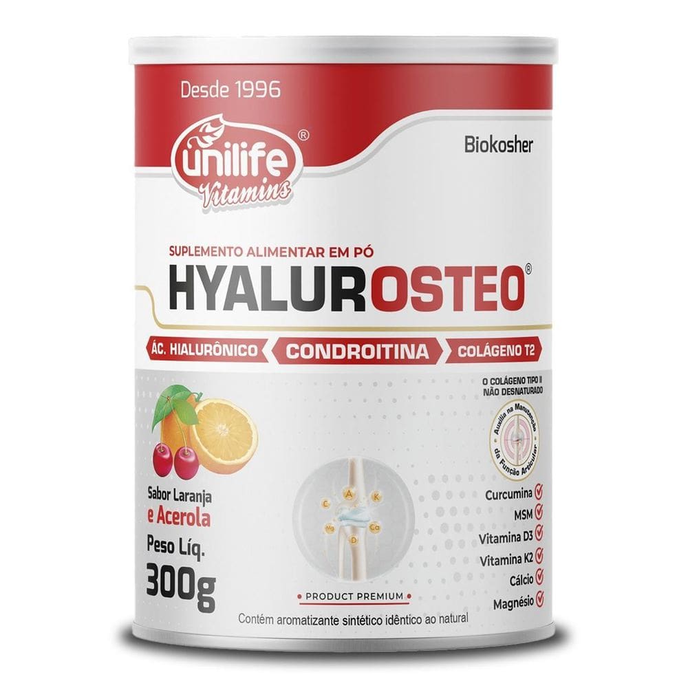 Hyalurosteo Condroitina Unilife Laranja Com Acerola 300G