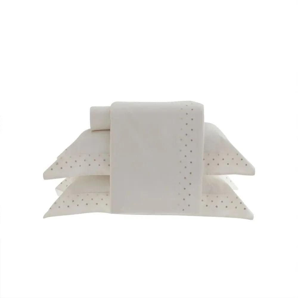 Jogo De Cama King Polinesy - Kacyumara Off White / Parisis