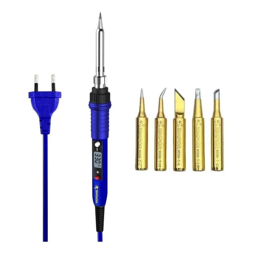 2X Ferro De Solda Com Ajuste De Temperatura Digital + Kit 5