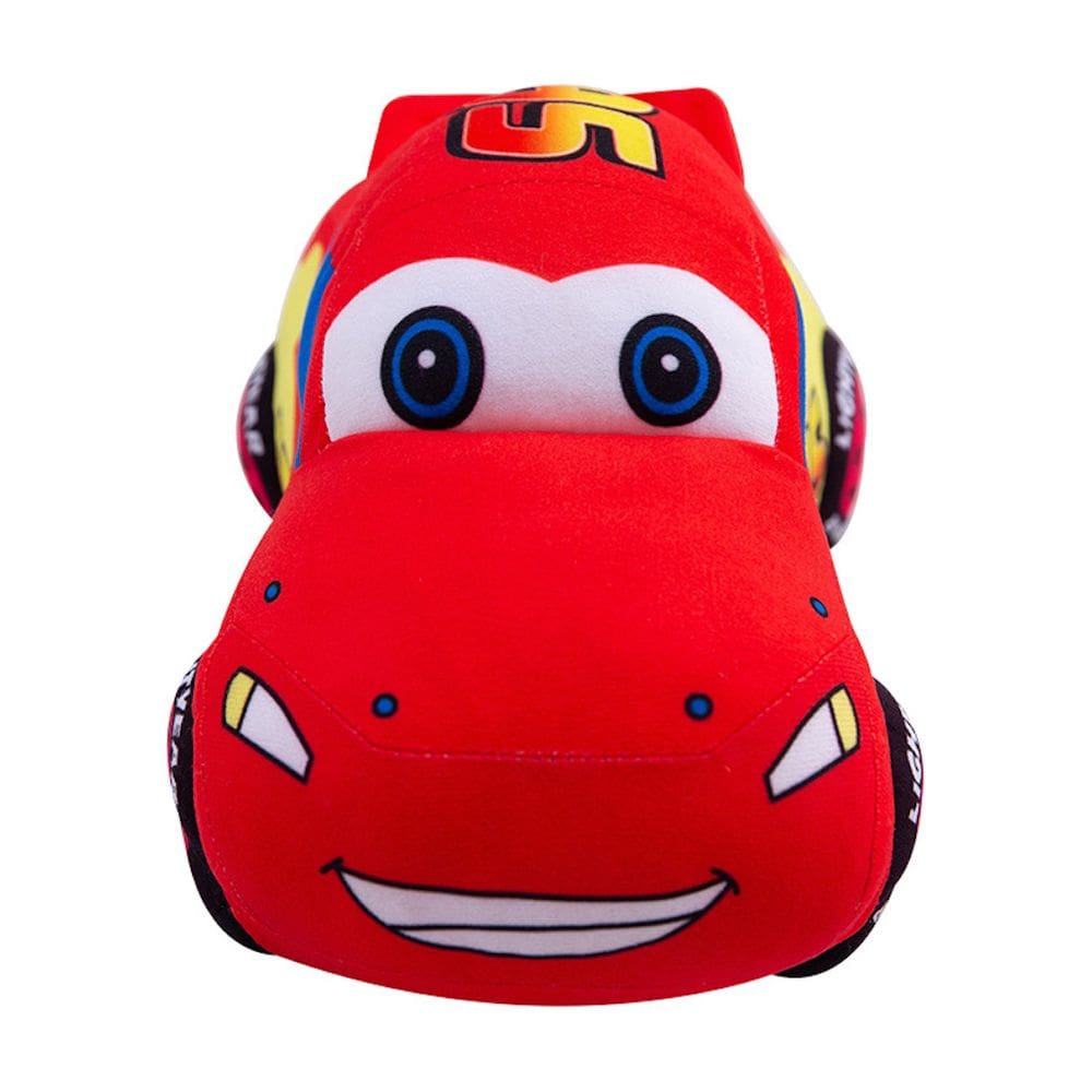 Simulação de animação de desenho animado de carro de pelúcia de 25 cm para crianças