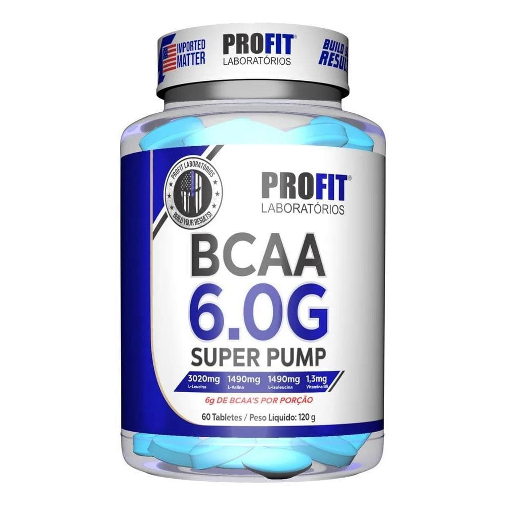 2X Bcaa 6.0 Gramas - Super Pump - 60 Tabletes - Profit F Sab