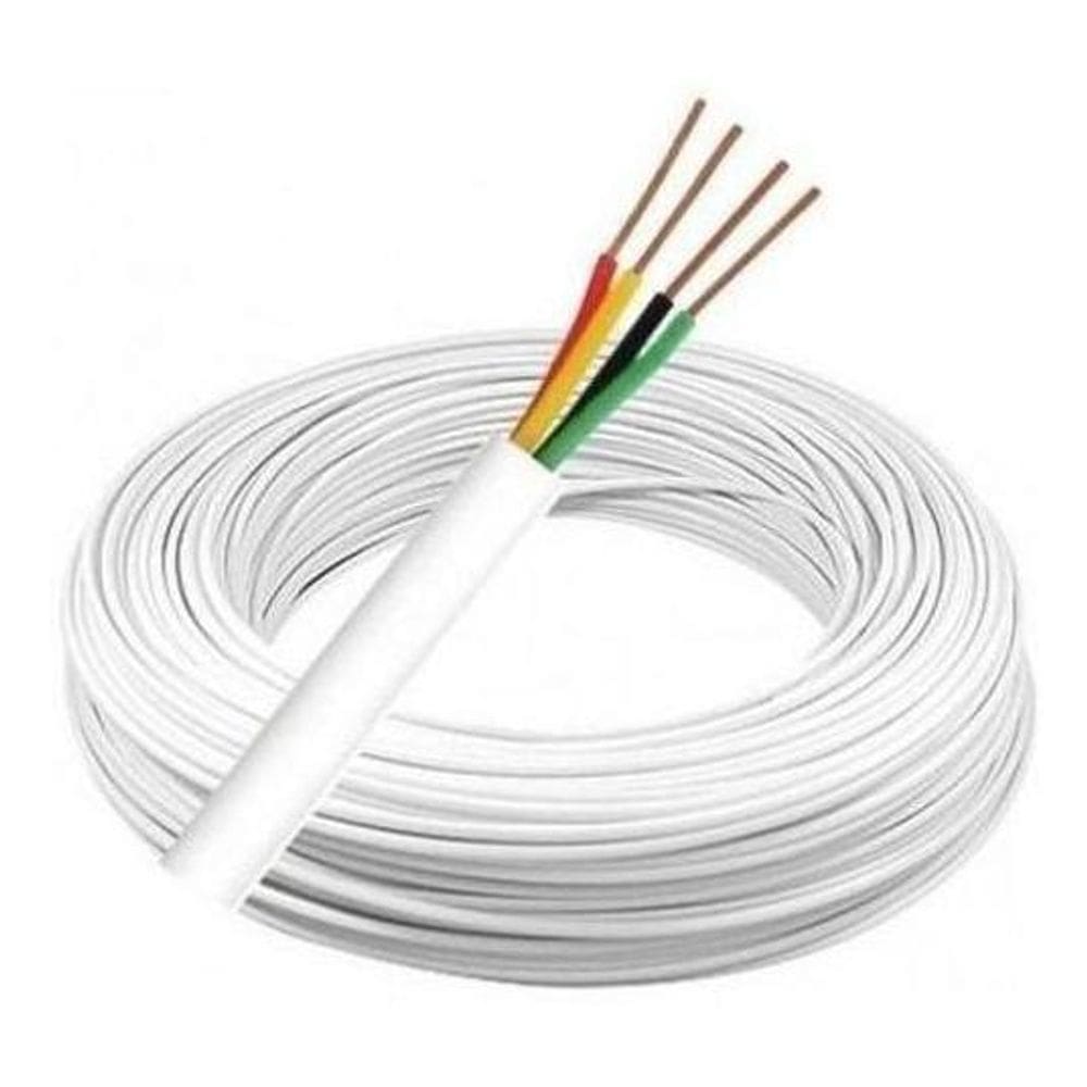 Cabo Alarme Multicores 4 Vias 0,40Mm Caixa 100 Metros Branco