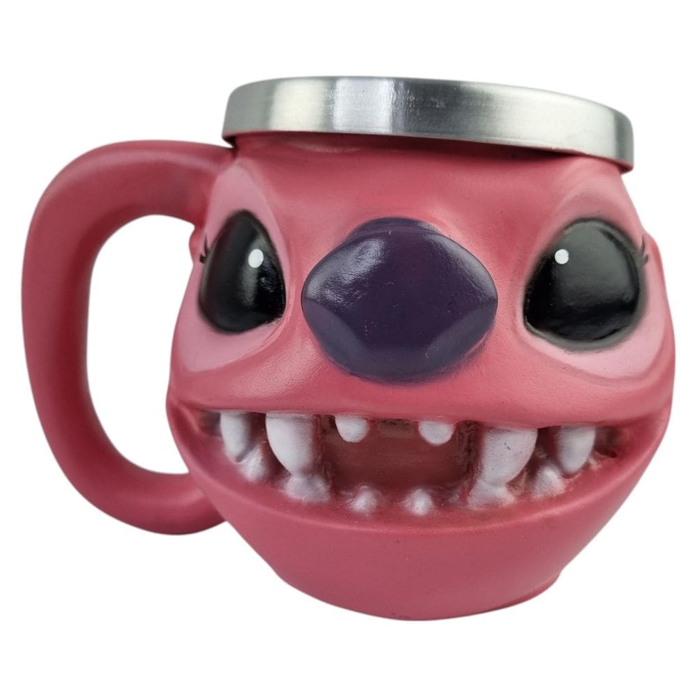 Caneca 3D Stitch Live Action Térmica Em Resina Rosa