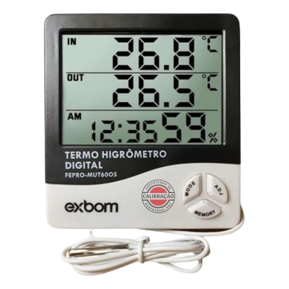 2X Termômetro Com Higrômetro Digital Calibrado + Certifica